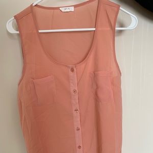 Mine brand wide sleeve button down tank top